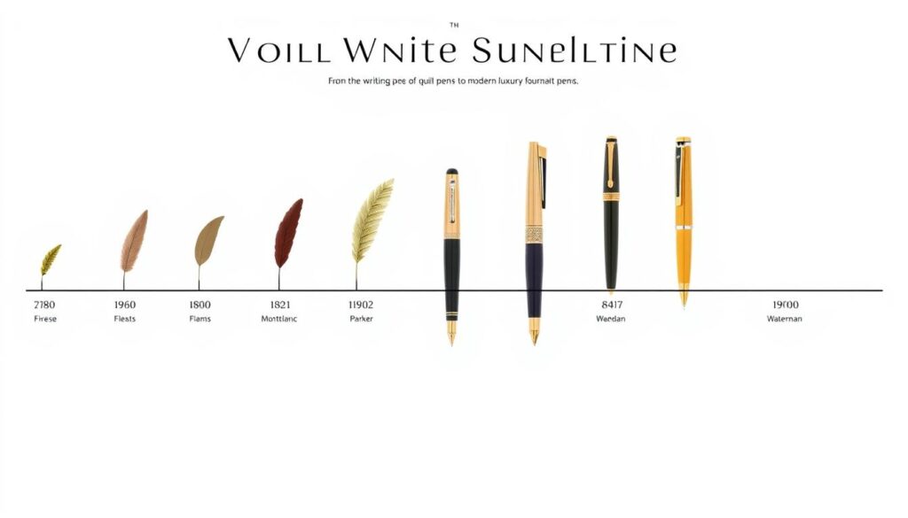 Evolution of luxury pens from quills to modern fountain pens