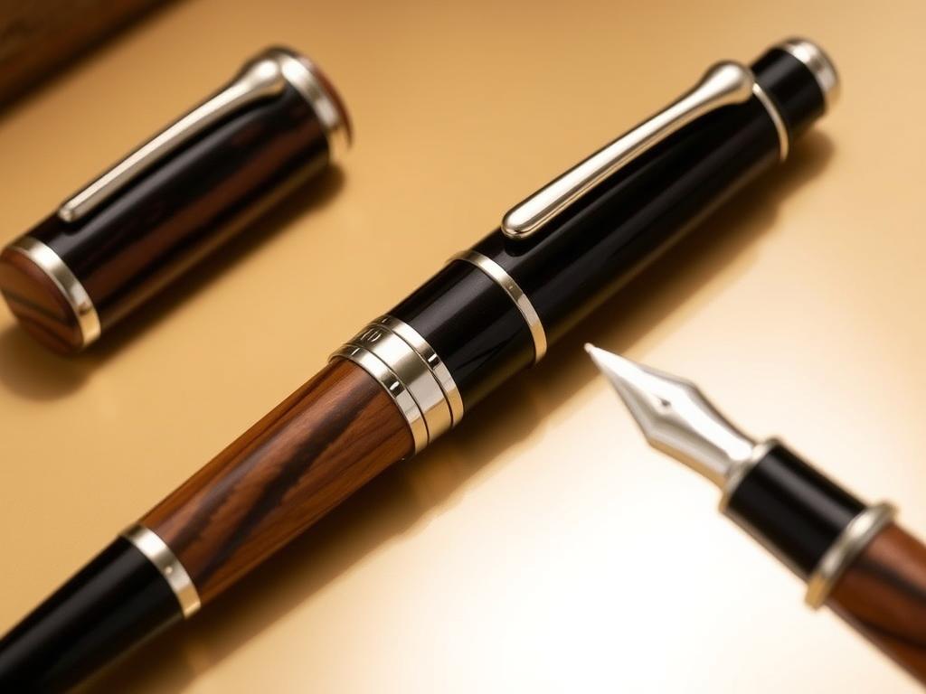 Graf von Faber-Castell Classic Anello fountain pen with ebony wood elements Graf von Faber-Castell Classic Anello fountain pen with ebony wood elements