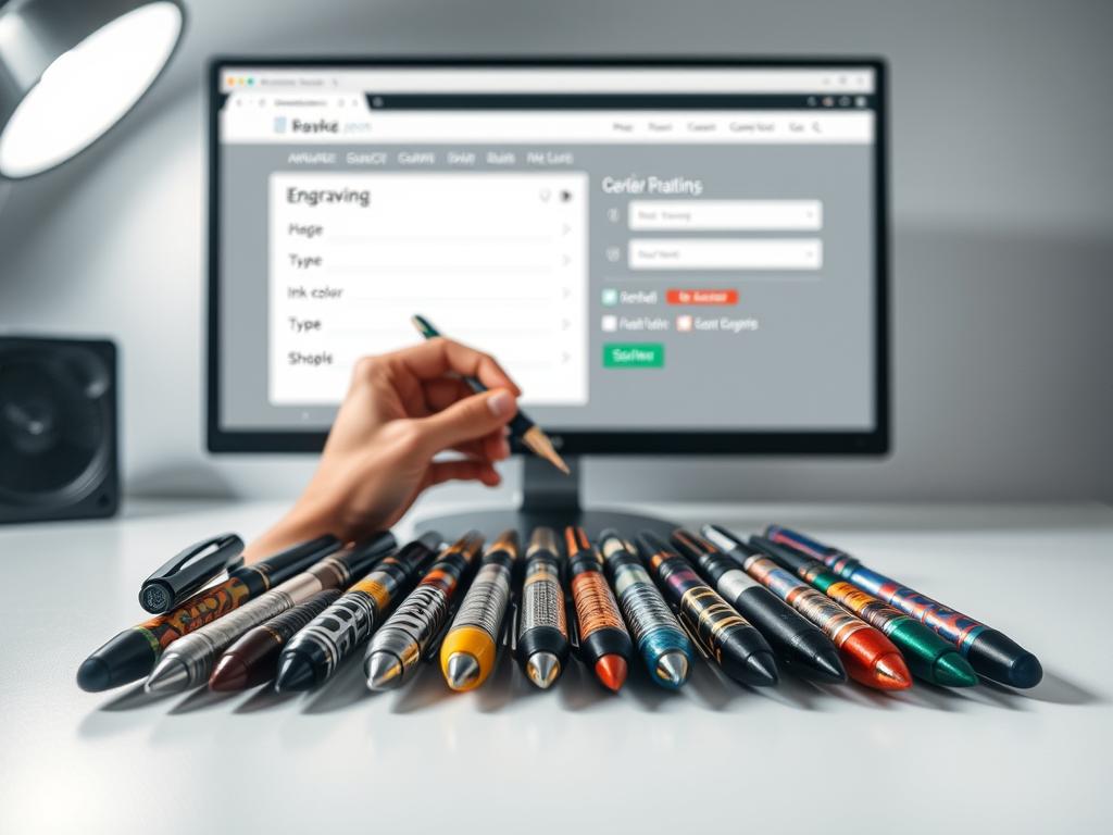 ordering process for personalized pens